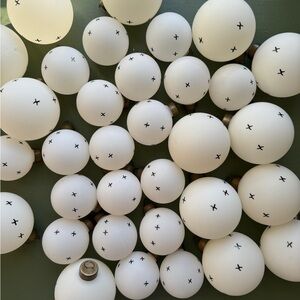 LARGE LOT of hearth & hand magnolia cross-stitch X glass ornaments